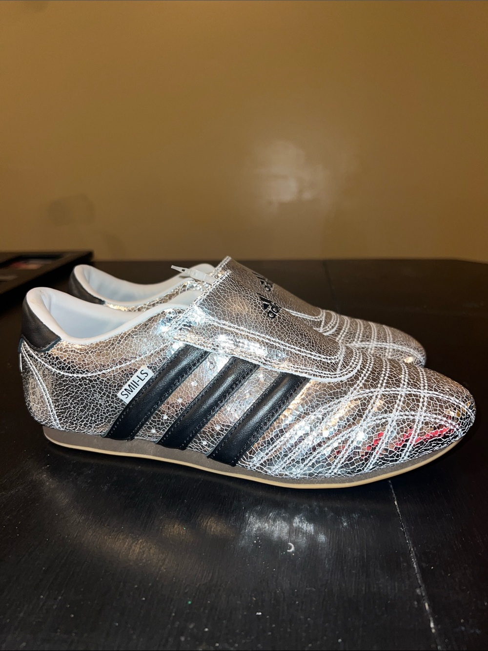 Adidas Taekwondo Sneakers with Silver Metallic Crackle